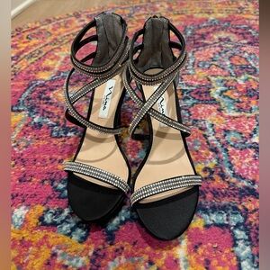 Nina Black Strappy Sandals